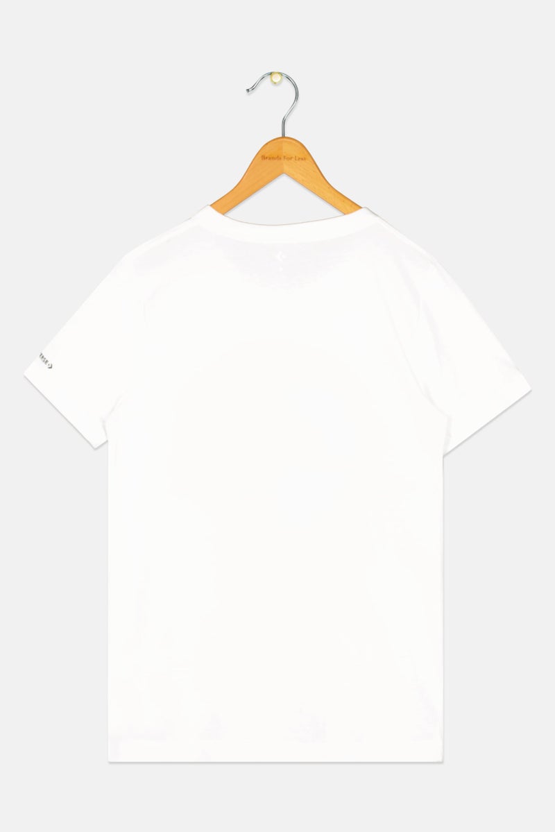 CONVERSE Kids Boy Sportswear Fit Short Sleeve Outdoor T-Shirt, White - Image 3